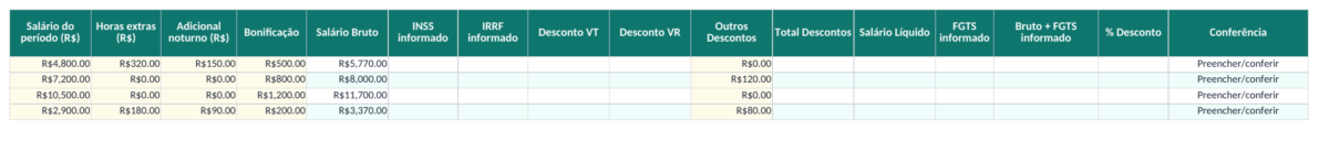 Proventos e descontos informados — Prévia do arquivo Excel revisado em 15 de outubro de 2026